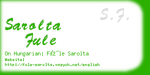 sarolta fule business card